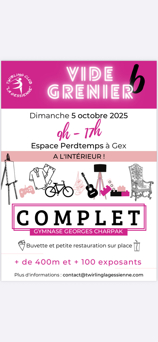 6 ième Vide Grenier 2025 Dimanche 5 Octobre 2025